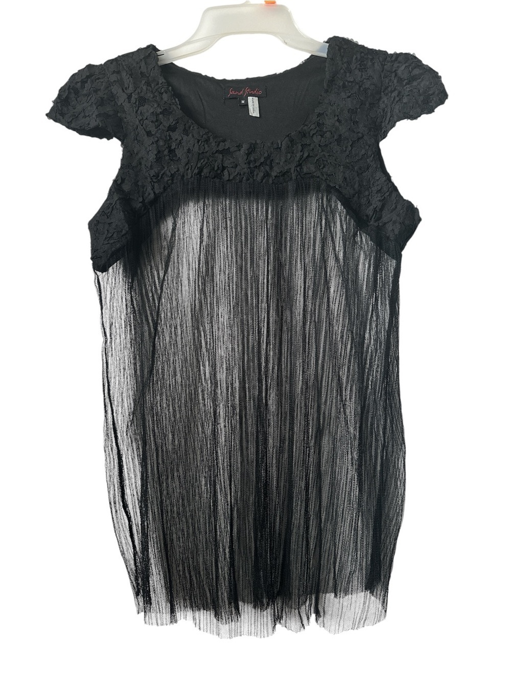 Black Sheer Summer Sleeveless Beach Cover up Top Summer Casual Medium